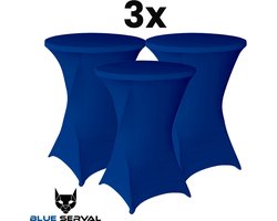 Statafelrok Blauw 3x – Extra dik & Sterk - ∅80-85 x 110 cm – Tafelhoezen voor Statafel – Partytafel Tafelrok – Stretch 3 stuks Statafelhoes - Sta Tafel Hoes - Staantafelhoes – Trouwerij - Rebuust en weerbestendig – Cocktailparty