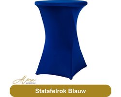 Statafelrok Blauw 80 cm - Alora tafelrok voor statafel - Statafelhoes - Bruiloft - Cocktailparty - Stretch Rok