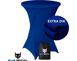 Statafelrok Blauw – Extra Dik & Sterk – ∅80-85 x 110 cm – Tafelhoezen voor Statafel – Met Opbergtas – Partytafel Tafelrok – Luxe Stretch Stof - 1 stuks Statafelhoes - Sta Tafel Hoes - Staantafelhoes – Bruiloft - Feest & Decoratie - Blue Serval