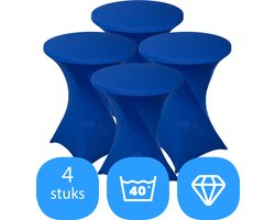 Statafelrok Blauw x 4 – ∅80-85 x 110 cm – Stretch 4 stuks – Tafelrok voor Statafel – Geschikt voor Horeca Evenementen | Sta Tafel Hoes | Staantafelhoes | Cocktailparty | Trouwerij