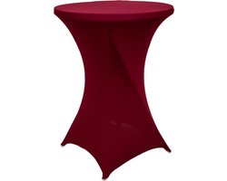 Statafelrok Bordeaux rood – ∅80-85 x 110 cm – Stretch – Tafelrok voor Statafel – Geschikt voor Horeca Evenementen | Sta Tafel Hoes | Staantafelhoes | Cocktailparty | Trouwerij