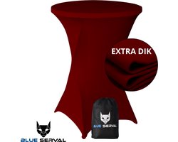 Statafelrok Bordeaux Rood – Extra Dik & Sterk – ∅80-85 x 110 cm – Tafelhoezen voor Statafel – Opbergtas – Partytafel Tafelrok – Luxe Stretch Stof - 1 stuks Statafelhoes - Sta Tafel Hoes - Staantafelhoes – Bruiloft - Feest & Decoratie - Blue Serval