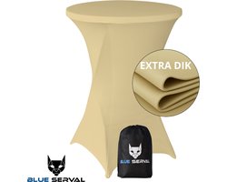 Statafelrok Champagne – Extra Dik & Sterk – ∅80-85 x 110 cm – Tafelhoezen voor Statafel – Met Opbergtas – Partytafel Tafelrok – Luxe Stretch Stof - 1 stuks Statafelhoes - Sta Tafel Hoes - Staantafelhoes – Bruiloft - Feest & Decoratie - Blue Serval