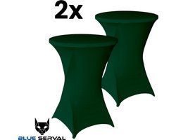 Statafelrok Donker Groen 2x – Extra dik & Sterk - ∅80-85 x 110 cm – Tafelhoezen voor Statafel – Partytafel Tafelrok – Stretch 2 stuks Statafelhoes - Sta Tafel Hoes - Staantafelhoes – Trouwerij - Rebuust en weerbestendig – Cocktailparty