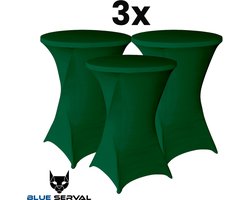 Statafelrok Donker Groen 3x – Extra dik & Sterk - ∅80-85 x 110 cm – Tafelhoezen voor Statafel – Partytafel Tafelrok – Stretch 3 stuks Statafelhoes - Sta Tafel Hoes - Staantafelhoes – Trouwerij - Rebuust en weerbestendig – Cocktailparty