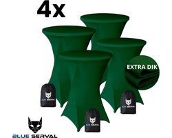 Statafelrok Donker Groen 4x – Extra Dik & Sterk – ∅80-85 x 110 cm – Tafelhoezen voor Statafel – Opbergtas – Partytafel Tafelrok – Luxe Stretch Stof - 4 stuks Statafelhoes - Sta Tafel Hoes - Staantafelhoes – Bruiloft - Feest & Decoratie - Blue Serval