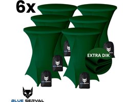 Statafelrok Donker Groen 6x – Extra Dik & Sterk – ∅80-85 x 110 cm – Tafelhoezen voor Statafel – Opbergtas – Partytafel Tafelrok – Luxe Stretch Stof - 6 stuks Statafelhoes - Sta Tafel Hoes - Staantafelhoes – Bruiloft - Feest & Decoratie - Blue Serval