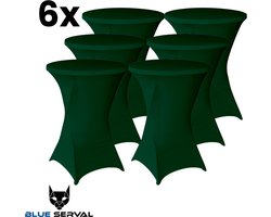 Statafelrok Donker groen 6x – Extra dik & Sterk - ∅80-85 x 110 cm – Tafelhoezen voor Statafel – Partytafel Tafelrok – Stretch 6 stuks Statafelhoes - Sta Tafel Hoes - Staantafelhoes – Trouwerij - Rebuust en weerbestendig – Cocktailparty