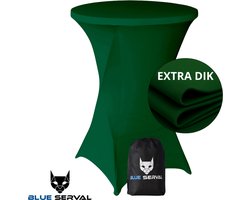 Statafelrok Donker Groen – Extra Dik & Sterk – ∅80-85 x 110 cm – Tafelhoezen voor Statafel – Opbergtas – Partytafel Tafelrok – Luxe Stretch Stof - 1 stuks Statafelhoes - Sta Tafel Hoes - Staantafelhoes – Bruiloft - Feest & Decoratie - Blue Serval