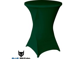 Statafelrok Donker Groen – Extra dik & Sterk - ∅80-85 x 110 cm – Tafelhoezen voor Statafel – Partytafel Tafelrok – Stretch Statafelhoes - Sta Tafel Hoes - Staantafelhoes – Trouwerij - Rebuust en weerbestendig – Cocktailparty