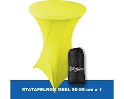 Statafelrok Geel – 2 jaar garantie met Opbergtas - ∅ 80-85 x 110 cm - Statafelhoes - Luxe Extra Dikke Stretch Sta Tafelrok voor Statafel – Kras- en Kreukvrije Hoes