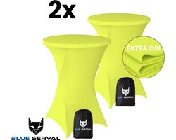 Statafelrok Geel 2x – Extra Dik & Sterk – ∅80-85 x 110 cm – Tafelhoezen voor Statafel – Met Opbergtas – Partytafel Tafelrok – Luxe Stretch Stof - 2 stuks Statafelhoes - Sta Tafel Hoes - Staantafelhoes – Bruiloft - Feest & Decoratie - Blue Serval