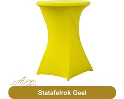 Statafelrok Geel 80 cm - partytafel - Alora tafelrok voor statafel - Statafelhoes - Bruiloft - Cocktailparty - Stretch Rok
