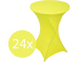Statafelrok Geel x 24 – ∅80-85 x 110 cm – Stretch 24 stuks – Tafelrok voor Statafel – Geschikt voor Horeca Evenementen | Sta Tafel Hoes | Staantafelhoes | Cocktailparty | Trouwerij