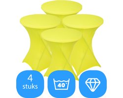 Statafelrok Geel x 4 – ∅80-85 x 110 cm – Stretch 4 stuks – Tafelrok voor Statafel – Geschikt voor Horeca Evenementen | Sta Tafel Hoes | Staantafelhoes | Cocktailparty | Trouwerij