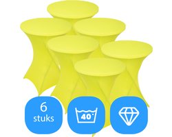 Statafelrok Geel x 6 – ∅80-85 x 110 cm – Stretch 6 stuks – Tafelrok voor Statafel – Geschikt voor Horeca Evenementen | Sta Tafel Hoes | Staantafelhoes | Cocktailparty | Trouwerij