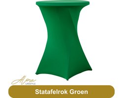 Statafelrok groen 80 cm - partytafel - Alora tafelrok voor statafel - Statafelhoes - Bruiloft - Cocktailparty - Stretch Rok