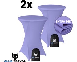 Statafelrok Lavendel 2x – Extra Dik & Sterk – ∅80-85 x 110 cm – Tafelhoezen voor Statafel – Met Opbergtas – Partytafel Tafelrok – Luxe Stretch Stof - 2 stuks Statafelhoes - Sta Tafel Hoes - Staantafelhoes – Bruiloft - Feest & Decoratie - Blue Serval