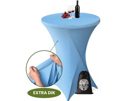 Statafelrok Licht Blauw x 1 – ∅80-85 x 110 cm – Luxe Baby Blauwe Extra Dikke Stretch Stof – Inclusief Opbergtas – Kras- en Kreukvrije Statafelhoes – Perfect voor Horeca, Bruiloften en Feesten