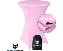 Statafelrok Licht Roze – Extra Dik & Sterk – ∅80-85 x 110 cm – Tafelhoezen voor Statafel – Met Opbergtas – Partytafel Tafelrok – Luxe Stretch Stof - 1 stuks Statafelhoes - Sta Tafel Hoes - Staantafelhoes – Bruiloft - Feest & Decoratie - Blue Serval