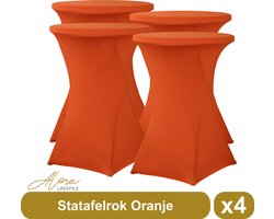 Statafelrok luxe oranje per 4 – statafelhoes – Koningsdag – EK voetbal - stretch – statafel tafelrok – staantafelhoes – geschikt voor horeca evenementen – sta tafel hoes – staantafelhoes – trouwerij – bruiloft – statafelrokken