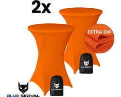 Statafelrok Oranje 2x – Extra Dik & Sterk – ∅80-85 x 110 cm – Tafelhoezen voor Statafel – Met Opbergtas – Partytafel Tafelrok – Luxe Stretch Stof - 2 stuks Statafelhoes - Sta Tafel Hoes - Staantafelhoes – Bruiloft - Feest & Decoratie - Blue Serval