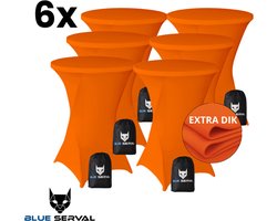 Statafelrok Oranje 6x – Extra Dik & Sterk – ∅80-85 x 110 cm – Tafelhoezen voor Statafel – Met Opbergtas – Partytafel Tafelrok – Luxe Stretch Stof - 6 stuks Statafelhoes - Sta Tafel Hoes - Staantafelhoes – Bruiloft - Feest & Decoratie - Blue Serval