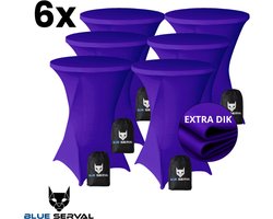 Statafelrok Paars 6x – Extra Dik & Sterk – ∅80-85 x 110 cm – Tafelhoezen voor Statafel – Met Opbergtas – Partytafel Tafelrok – Luxe Stretch Stof - 6 stuks Statafelhoes - Sta Tafel Hoes - Staantafelhoes – Bruiloft - Feest & Decoratie - Blue Serval
