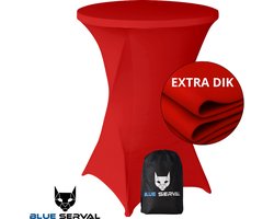 Statafelrok Rood – Extra Dik & Sterk – ∅80-85 x 110 cm – Tafelhoezen voor Statafel – Met Opbergtas – Partytafel Tafelrok – Luxe Stretch Stof - 1 stuks Statafelhoes - Sta Tafel Hoes - Staantafelhoes – Bruiloft - Feest & Decoratie - Blue Serval
