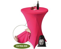 Statafelrok Roze x 1 – ∅80-85 x 110 cm – Luxe Extra Dikke Stretch Stof – Inclusief Opbergtas – Kras- en Kreukvrije Statafelhoes – Perfect voor Horeca, Bruiloften en Feesten