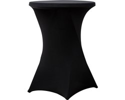 Statafelrok zwart 80 cm - per 2 - partytafel - tafelrok voor statafel - Statafelhoes - Bruiloft - Cocktailparty - Stretch Rok - Set van 2