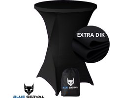 Statafelrok Zwart – Extra Dik & Sterk – ∅80-85 x 110 cm – Tafelhoezen voor Statafel – Met Opbergtas – Partytafel Tafelrok – Luxe Stretch Stof - 1 stuks Statafelhoes - Sta Tafel Hoes - Staantafelhoes – Bruiloft - Feest & Decoratie - Blue Serval