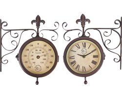 Stationsklok met thermometer