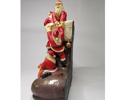 Statue, Beeld Kerstmannen in schoen 18cm.