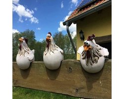 Statue de jardin--13*14*12.5cm-3stuks - Rooster statue