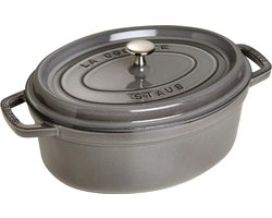 Staub Braadpan Ovaal Cocotte Grafietgrijs - ø 29 cm / 4.2 liter