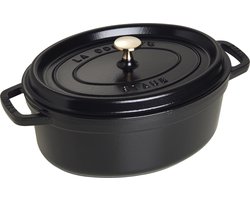 Staub Braadpan Ovaal Cocotte Zwart - ø 29 cm / 4.2 liter