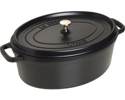 Staub Braadpan Ovaal Cocotte Zwart - ø 37 cm / 8 liter