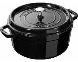 Staub cocotte rond 24cm shiny black