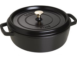 Staub Cocotte - Rond - Laag - 26 cm - Zwart