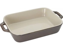 STAUB Gratin Ovenschaal Keramiek Rechthoekig 20 x 16 x 5,4 cm antiek grijs