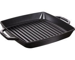 Staub Grillpan 2 grepen 28 x 28 cm - zwart