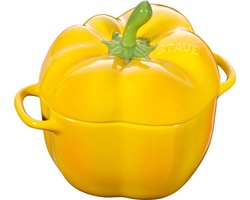 Staub Paprika Geel Schaal Aarderwerk Met Deksel 11 cm