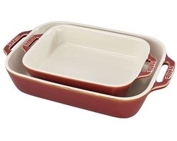 Staub Set van 2 rechthoekige ovenschalen 20x27cm + 20x16cm Ancient Copper