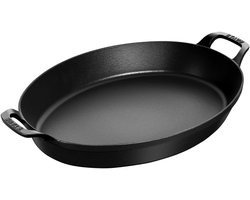 Staub Specialties - Ovenschaal - met 2 handgrepen - 37 cm - Ovaal - Zwart - Stapelbaar