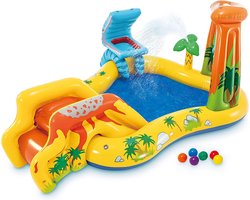 StayPowered Kinderzwembad - Verander je Achtertuin in een Betoverend Zomerparadijs! - Dinosaurus, Glijbaan en Sproeier - 2 Maanden of Ouder - Laatste Stuks - Levering Sneller dan Aangegeven!