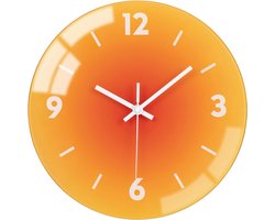 StayPowered Wandklok - Stijlvolle en Stille Wandklok voor een Tijdloos Interieur! - Klassiek Ontwerp - Batterij Aangedreven - Uiterst Stille Werking - Niet Tikkend - Oranje - Levering Sneller dan Aangegeven!