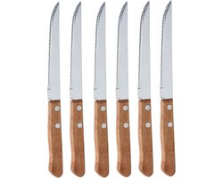 Steakmessen/vleesmessen bestek - 6x stuks - 21 cm - Keuken - Vlees snijden - Scherpe messen
