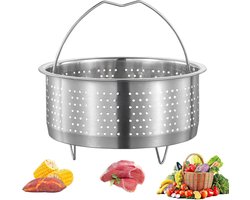 Steamer Pot 18 cm - RVS Stoominzet voor Pan - Stoompot Inzet met Benen - Druk Cooker Stomen van Groenten, Fruit, Eieren