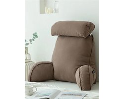 SteeFly® Superzacht Chill Kussen Bruin - Driehoek Kussen - Lees Rugleuning - Ondersteunend Body Slaapkussen - Voor Op Bed